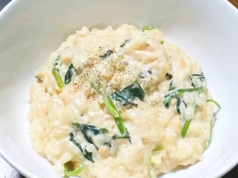 ★簡単!鮭とほうれん草のクリームリゾット★